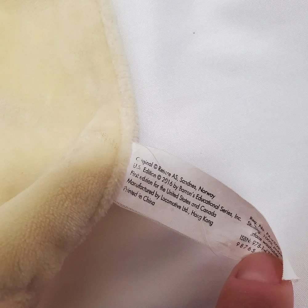 Cream Yellow Hello Bunny Rabbit Baby Security Blanket pink ears knotted corners